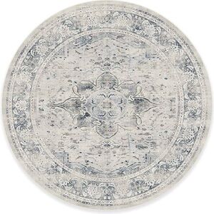 Ruggable Sarrah Blue Quartz Machine Washable Rug 6’ Round with Standard Pad